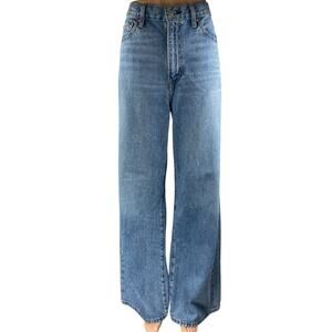 Levi's Ribcage Wide Leg Women's Blue High Waisted Baggy Denim Jeans Size 29